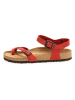 Comfortfusse Leren teensandalen rood