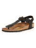 Comfortfusse Leder-Zehensandalen in Schwarz