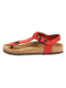 Comfortfusse Leder-Zehensandalen in Rot