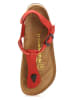 Comfortfusse Leder-Zehensandalen in Rot