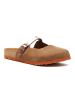 Comfortfusse Leder-Clogs in Sand/ Roségold