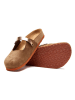 Comfortfusse Leder-Clogs in Sand/ Roségold
