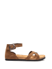 Comfortfusse Leren sandalen zandkleurig