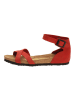 Comfortfusse Leren sandalen rood