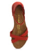 Comfortfusse Leren sandalen rood
