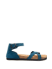Comfortfusse Leder-Sandalen in Dunkelblau