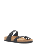 Comfortfusse Leder-Zehentrenner in Schwarz