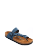 Comfortfusse Leren teenslippers blauw