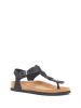 Comfortfusse Leder-Zehensandalen in Schwarz