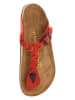 Comfortfusse Leren teenslippers rood