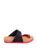 Comfortfusse Leren teenslippers zwart/rood
