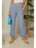 Lin Passion Lniane spodnie w kolorze niebieskoszarym