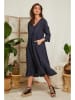 Lin Passion Lniana sukienka w kolorze granatowym