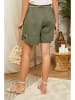 Lin Passion Lniane szorty w kolorze khaki