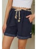 Lin Passion Linnen short donkerblauw