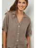 Lin Passion Leinen-Bluse in Taupe