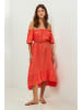 Lin Passion Lniana sukienka w kolorze czerwonym