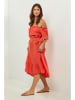 Lin Passion Lniana sukienka w kolorze czerwonym