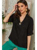 Lin Passion Leinen-Bluse in Schwarz