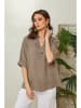 Lin Passion Leinen-Bluse in Hellbraun