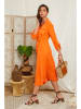 Lin Passion Leinen-Kleid in Orange