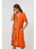 Lin Passion Leinen-Kleid in Orange