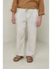 Lin Passion Spodnie w kolorze kremowym