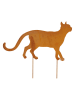 POSIWIO Gartenstecker ''Katze'' in Rostrot - (B)45 x (H)26 x (T)0,5 cm