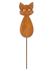 POSIWIO Tuinsteker ''Kat'' roestrood - (L)25 x (B)11 cm