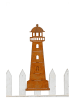 POSIWIO Figurka "Lighthouse" w kolorze ceglanym na płot - 11 x 30 x 4,5 cm