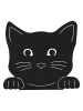 POSIWIO Garten-Wanddeko ''Katze'' in Schwarz - (B)20 x (H)18 x (T)3 cm