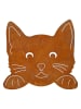 POSIWIO Garten-Wanddeko ''Katze'' in Rostrot - (B)20 x (H)18 x (T)3 cm