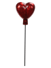 POSIWIO Gartenstecker ''Herz'' in Rot - (B)15 x (H)20 x (T)6 cm