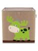 Lifeney Aufbewahrungsbox "Hirsch" in Hellbraun/ Grün - (B)33 x (H)33 x (T)33 cm