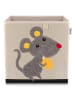 Lifeney Aufbewahrungsbox "Maus" in Beige/ Grau - (B)33 x (H)33 x (T)33 cm