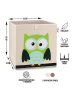 Lifeney Aufbewahrungsbox "Eule" in Beige/ Grün - (B)33 x (H)33 x (T)33 cm
