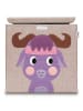 Lifeney Aufbewahrungsbox "Stier" in Lila/ Beige - (B)33 x (H)33 x (T)33 cm
