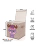 Lifeney Aufbewahrungsbox "Stier" in Lila/ Beige - (B)33 x (H)33 x (T)33 cm