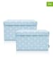 Lifeney 2er-Set: Aufbewahrungsboxen "Sterne" in Hellblau - (B)37 x (H)21 x (T)25 cm