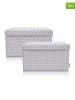 Lifeney Pudełka (2 szt.) "Dots" w kolorze jasnoszarym - 37 x 21 x 25 cm