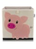 Lifeney Aufbewahrungsbox "Schwein" in Beige/ Rosa - (B)33 x (H)33 x (T)33 cm