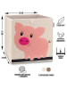 Lifeney Aufbewahrungsbox "Schwein" in Beige/ Rosa - (B)33 x (H)33 x (T)33 cm