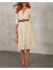Milan Kiss Kleid in Beige/ Weiß