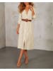 Milan Kiss Kleid in Beige/ Weiß