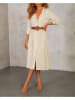 Milan Kiss Kleid in Beige/ Weiß