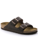 Birkenstock Leder-Pantoletten "Arizona" in Braun - Weite N
