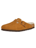 Birkenstock Leder-Hausschuhe "Boston" in Hellbraun - Weite S