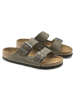 Birkenstock Leren slippers "Arizona" kaki