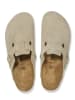 Birkenstock Skórzane klapki "Boston" w kolorze beżowym