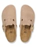 Birkenstock Skórzane chodaki "Boston Leve" w kolorze beżowym